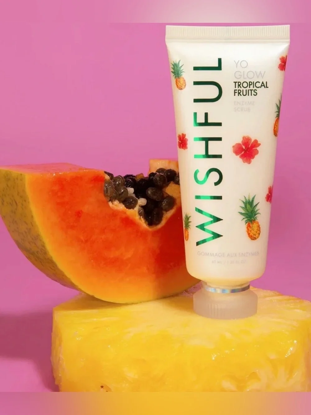 Wishful Huda Beauty Yo Glow Tropical Fruits Enzyme Scrub